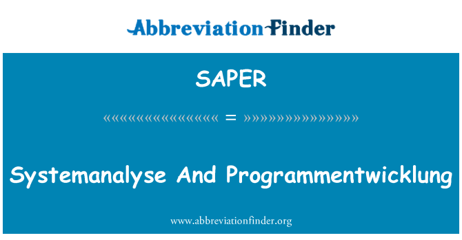 SAPER: Systemanalyse og Programmentwicklung