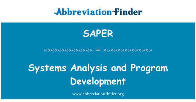 SAPER: 系统分析和程序开发