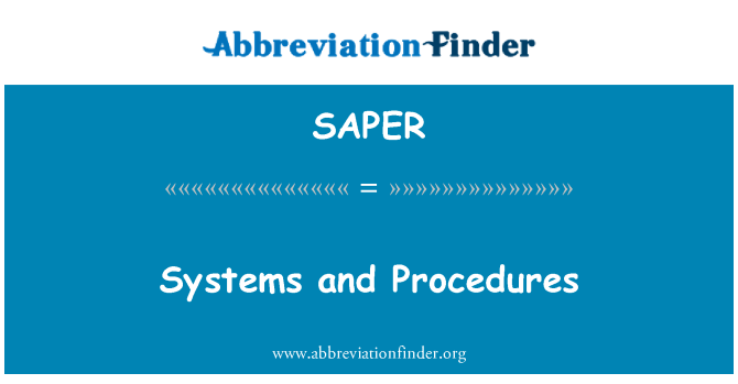 SAPER: 系统和程序