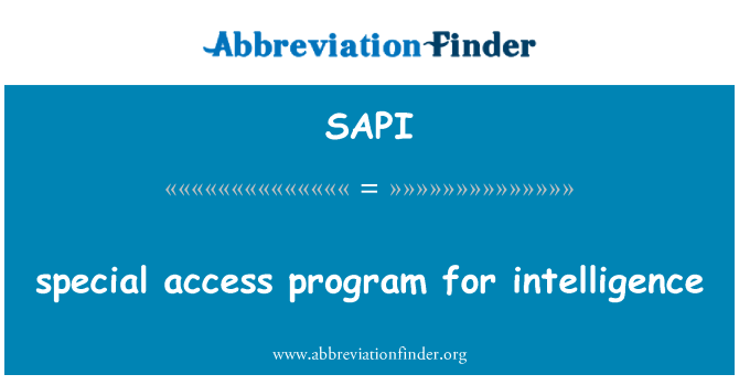 SAPI: programmis spetsiaalse luure