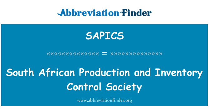 SAPICS: Južnoafriški proizvodnje in zaloge nadzor družbe
