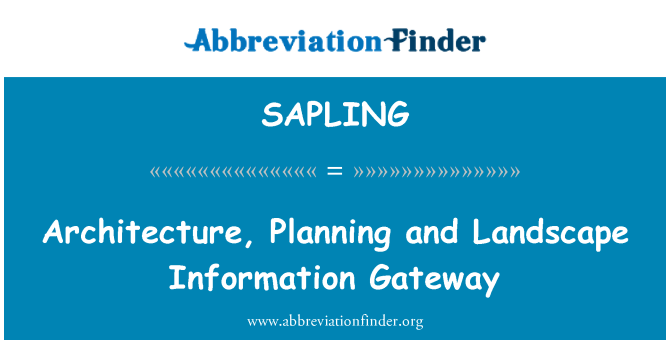 SAPLING: Arquitectura, planificació i porta informació del paisatge