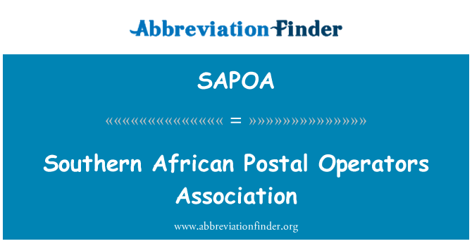 SAPOA: Южна Африка пощенските оператори асоциация