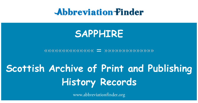 SAPPHIRE: Skotský archiv tisku a publikování historie záznamů