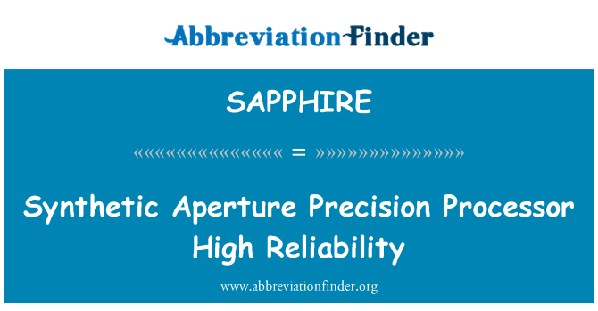 SAPPHIRE: Apertura sintetica precisione processore ad alta affidabilità