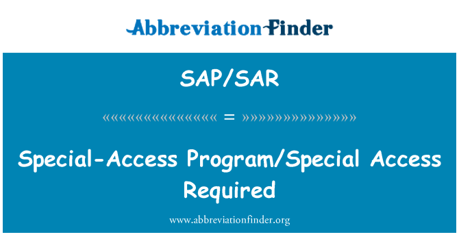 SAP/SAR: Vyžadují speciální přístup Program/zvláštní přístup
