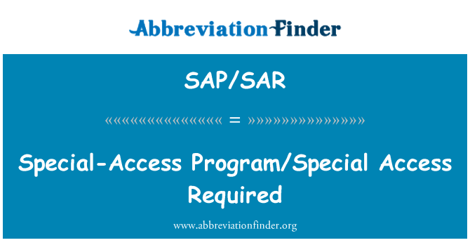 SAP/SAR: Spezial-Access-Programm/Special-Zugang erforderlich