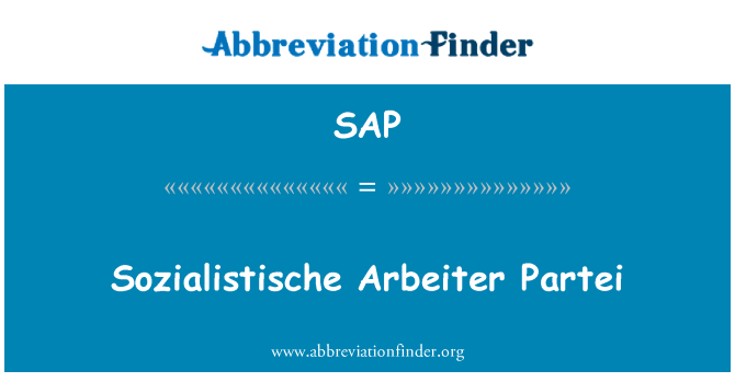 SAP: Sozialistische Arbeiter-Partei