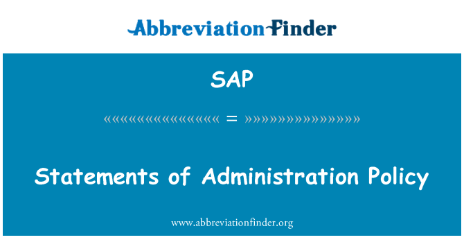 SAP: Prohlášení politiky administrativy