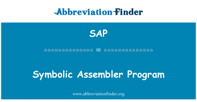 SAP: Programa assemblador simbòlic