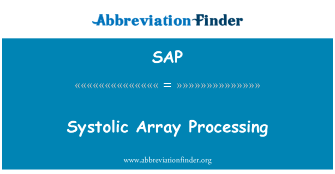 SAP: Sistoliskā apstrāde