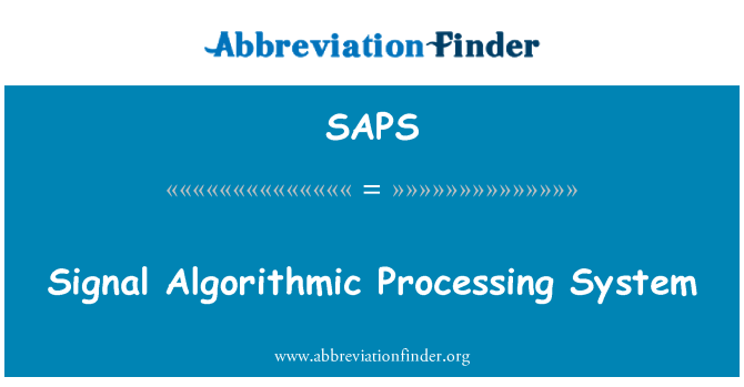 SAPS: Sistema de proceso algorítmico de señal