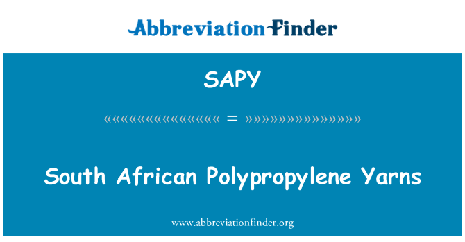 SAPY: Edafedd polypropylen De Affrica