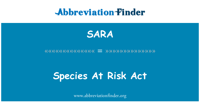 SARA: Arten bei Gefahr Gesetz