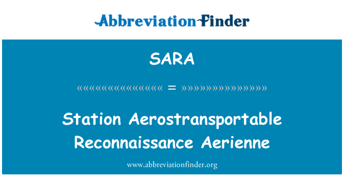 SARA: Station Aerostransportable Reconnaissance Aerienne