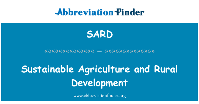 SARD: Agrikilti durable Et developman riral