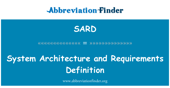 SARD: Sistèm Achitekti Et kondisyon definisyon