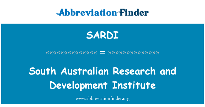 SARDI: South Australian Research and Development Institute