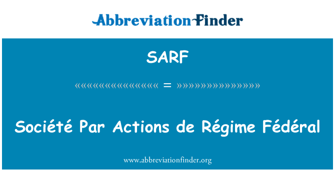 SARF: Société l-azzjonijiet parità de ' tar-reġim Fédéral