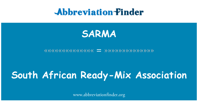 SARMA: Asosiasi Ready-Mix Afrika Selatan