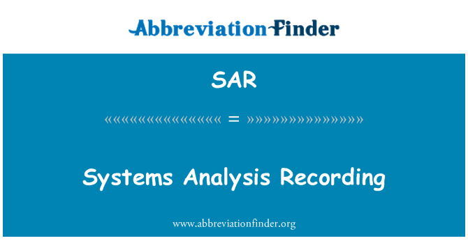 SAR: Systemanalyse opptak