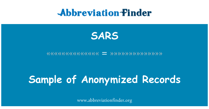SARS: 不具名的记录的示例