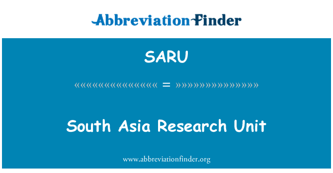 SARU: Südasien-Abteilung