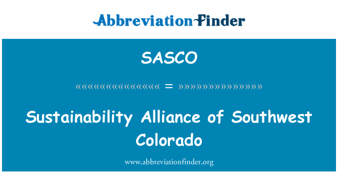 SASCO: Udržitelnosti Aliance jihozápadní Colorado