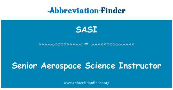 SASI: Senior Aerospace Science Instructor