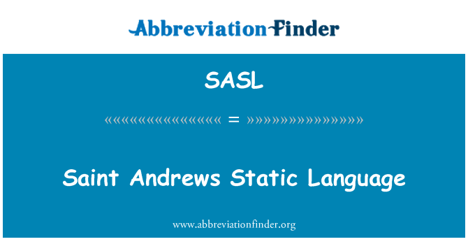 SASL: Saint Andrews statický jazyk