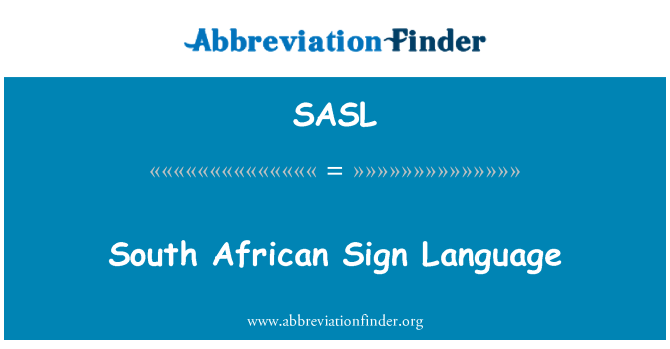 SASL: Língua de sinais sul africana