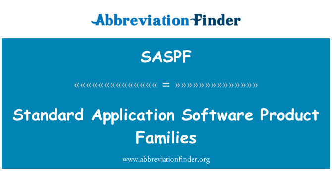 SASPF: Famiglie di prodotti Software di applicazione standard