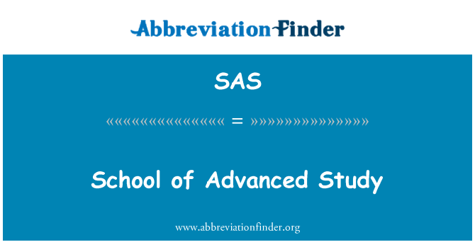 SAS: Scoala de studii avansate