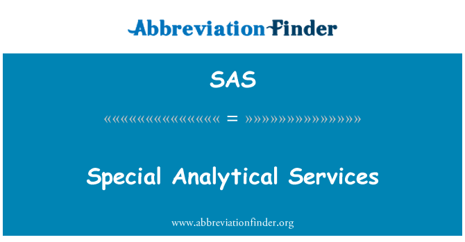 SAS: 特別な分析サービス