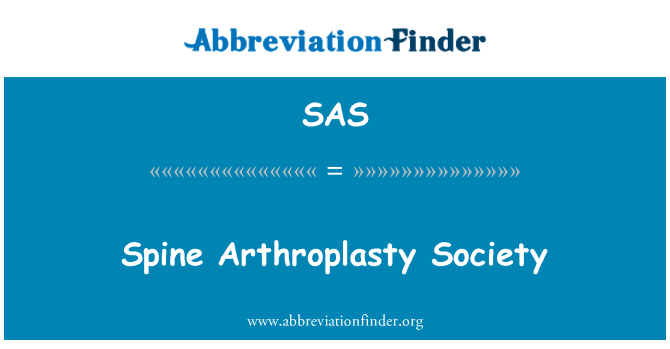 SAS: Societatea de artroplastie coloanei vertebrale