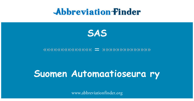 SAS: Suomen Automaatioseura ry