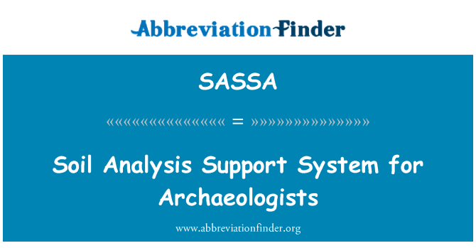 SASSA: Jord analyse støttesystem for arkeologer