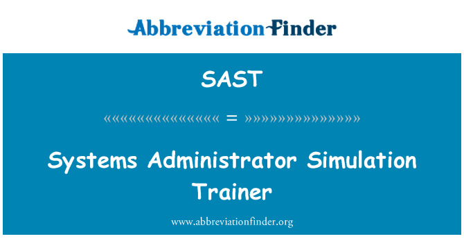 SAST: Sistemi amministratur simulazzjoni Trainer