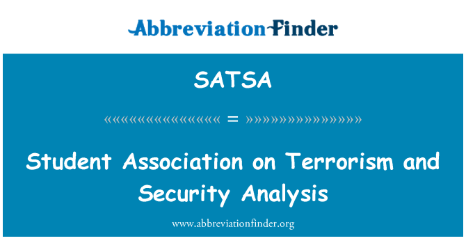 SATSA: Studentische Vereinigung gegen den Terrorismus und Sicherheitsanalyse