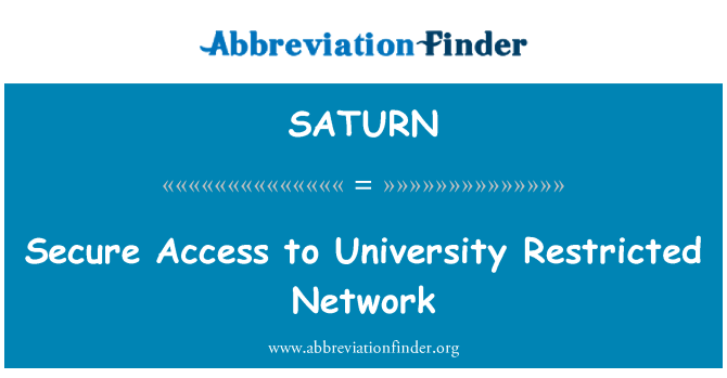 SATURN: Secure Access to University Restricted Network