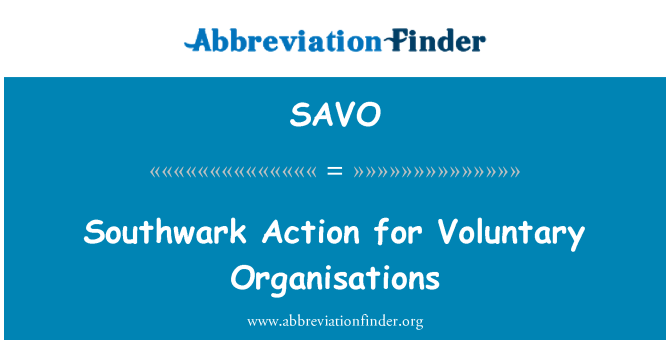 SAVO: Southwark ukrep za prostovoljne organizacije