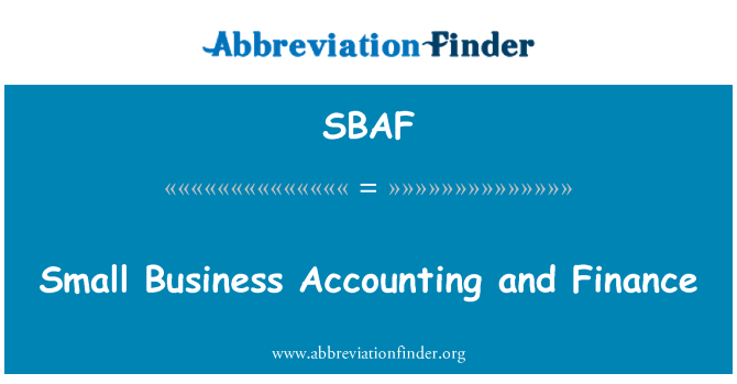 SBAF: Small Business Accounting and Finance