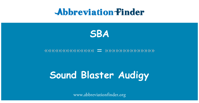 SBA: Sound Blaster Audigy
