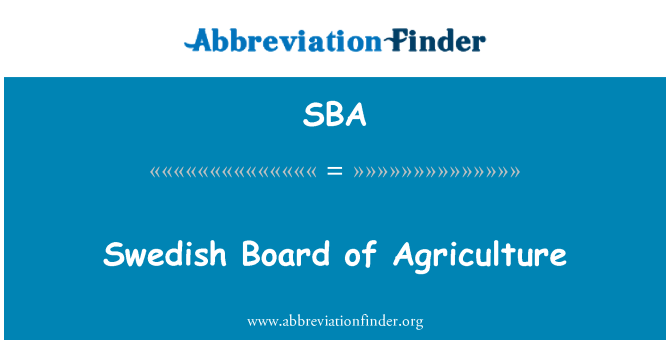 SBA: Bwrdd Sweden amaethyddiaeth