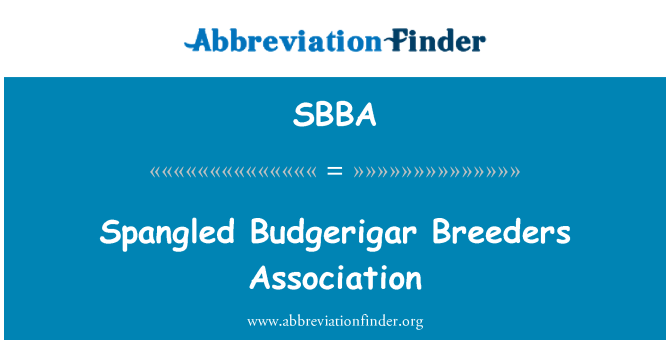 SBBA: Associazione allevatori Spangled Budgerigar