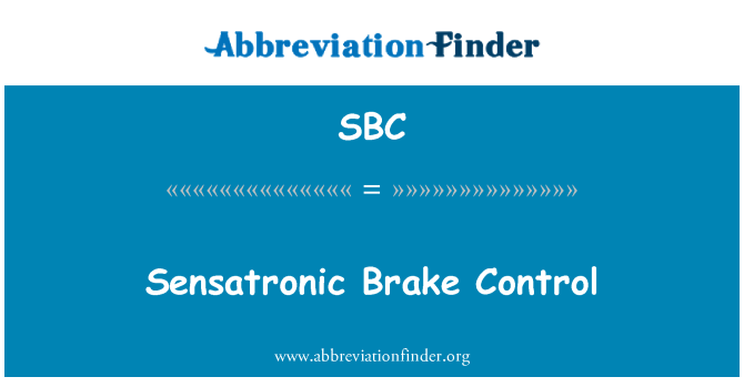SBC: Sensatronic Brake Control