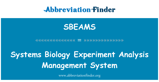 SBEAMS: Systémy biológie Experiment analýza systému riadenia