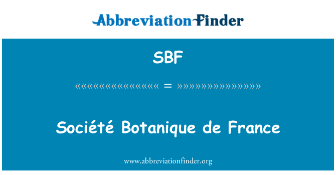 SBF: Société Botanique de France