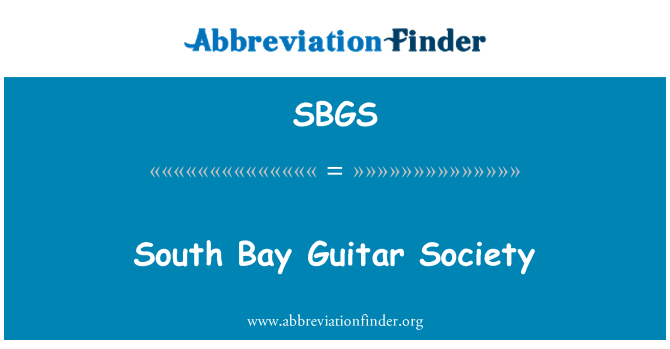 SBGS: South Bay Guitar Society