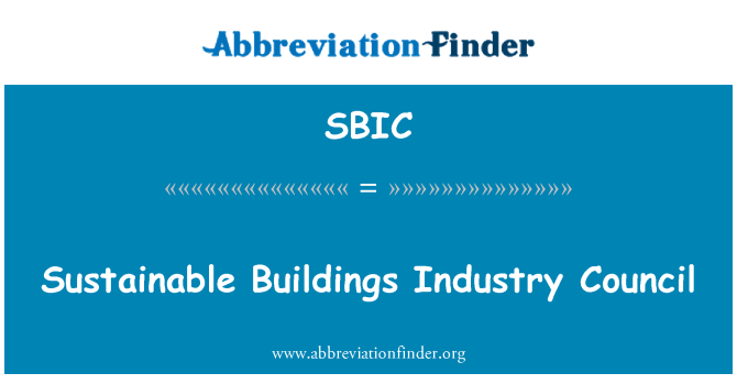 SBIC: Sustainable Buildings Industry Council